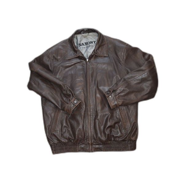 Saxony Collection Genuine Leather 2XT BIG Super Soft Bomber Jacket - Picture 1 of 12